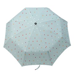 Polka Dot Flooring Blue Orange Blur Spot Folding Umbrellas by Mariart