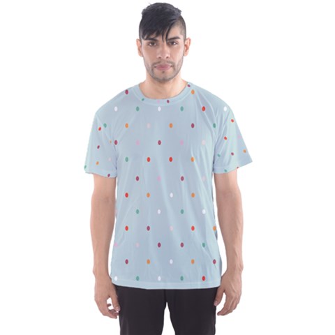 Polka Dot Flooring Blue Orange Blur Spot Men s Sport Mesh Tee by Mariart