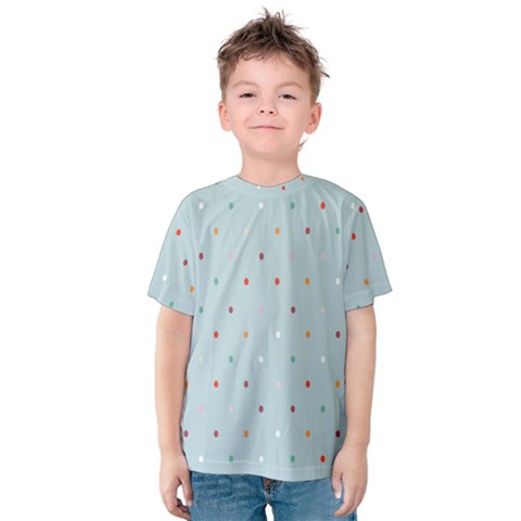 Polka Dot Flooring Blue Orange Blur Spot Kids  Cotton Tee by Mariart