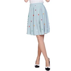 Polka Dot Flooring Blue Orange Blur Spot A-line Skirt by Mariart