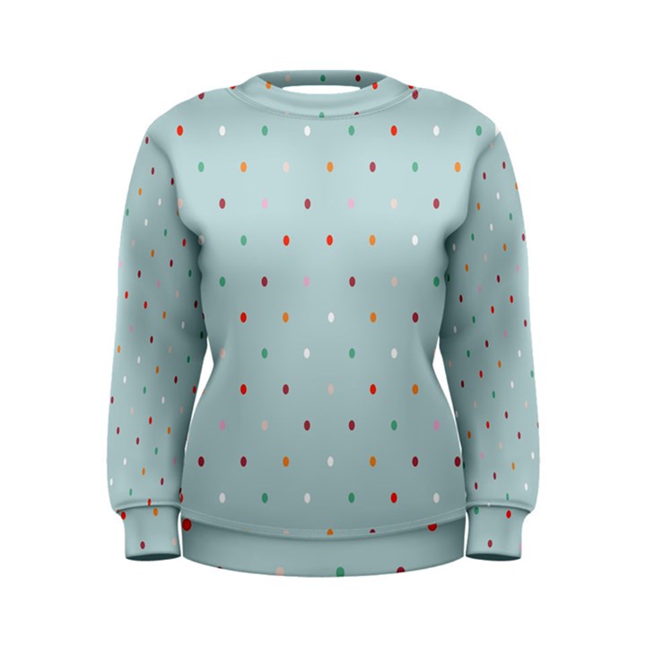 Polka Dot Flooring Blue Orange Blur Spot Women s Sweatshirt