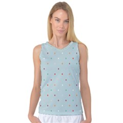 Polka Dot Flooring Blue Orange Blur Spot Women s Basketball Tank Top by Mariart