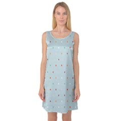 Polka Dot Flooring Blue Orange Blur Spot Sleeveless Satin Nightdress by Mariart