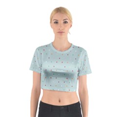 Polka Dot Flooring Blue Orange Blur Spot Cotton Crop Top by Mariart