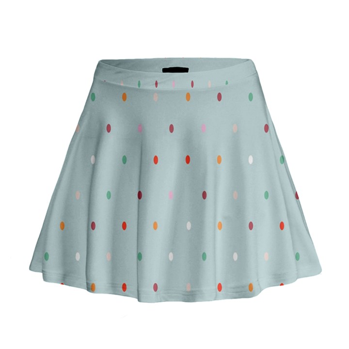 Polka Dot Flooring Blue Orange Blur Spot Mini Flare Skirt