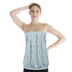 Polka Dot Flooring Blue Orange Blur Spot Strapless Top by Mariart