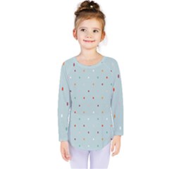 Polka Dot Flooring Blue Orange Blur Spot Kids  Long Sleeve Tee