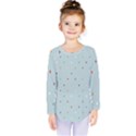 Polka Dot Flooring Blue Orange Blur Spot Kids  Long Sleeve Tee View1