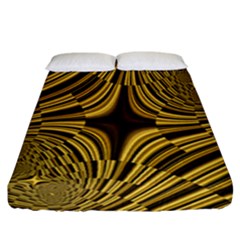 Fractal Golden River Fitted Sheet (california King Size) by Simbadda