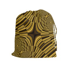 Fractal Golden River Drawstring Pouches (extra Large)