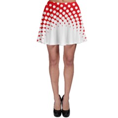 Polka Dot Circle Hole Red White Skater Skirt