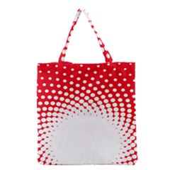 Polka Dot Circle Hole Red White Grocery Tote Bag