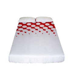 Polka Dot Circle Hole Red White Fitted Sheet (full/ Double Size)