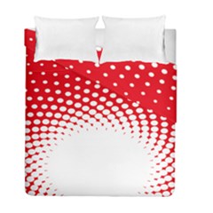 Polka Dot Circle Hole Red White Duvet Cover Double Side (full/ Double Size)