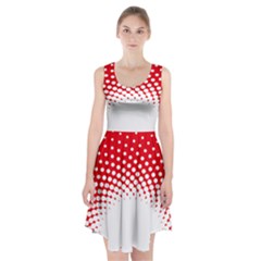 Polka Dot Circle Hole Red White Racerback Midi Dress