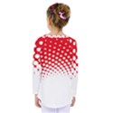 Polka Dot Circle Hole Red White Kids  Long Sleeve Tee View2