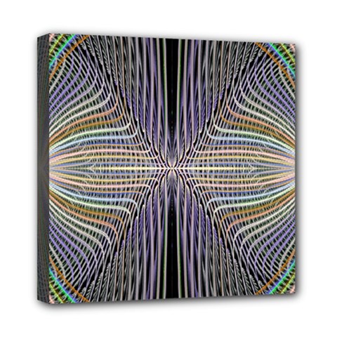 Color Fractal Symmetric Wave Lines Mini Canvas 8  X 8  by Simbadda