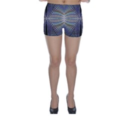 Color Fractal Symmetric Wave Lines Skinny Shorts by Simbadda