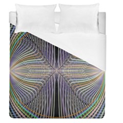 Color Fractal Symmetric Wave Lines Duvet Cover (queen Size)