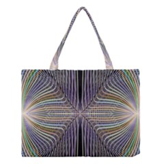 Color Fractal Symmetric Wave Lines Medium Tote Bag