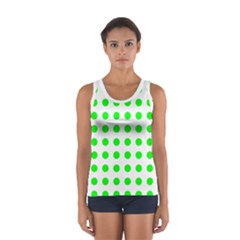 Polka Dot Green Women s Sport Tank Top  by Mariart