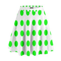 Polka Dot Green High Waist Skirt by Mariart