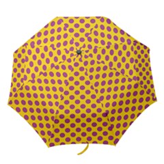 Polka Dot Purple Yellow Orange Folding Umbrellas by Mariart