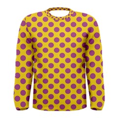 Polka Dot Purple Yellow Orange Men s Long Sleeve Tee by Mariart