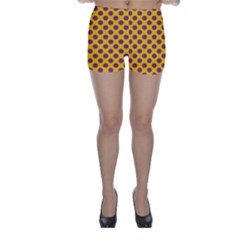 Polka Dot Purple Yellow Orange Skinny Shorts by Mariart