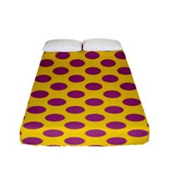 Polka Dot Purple Yellow Orange Fitted Sheet (full/ Double Size) by Mariart