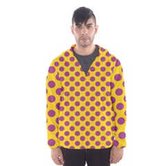 Polka Dot Purple Yellow Orange Hooded Wind Breaker (men) by Mariart