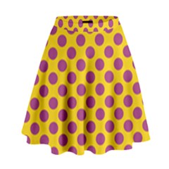 Polka Dot Purple Yellow Orange High Waist Skirt by Mariart