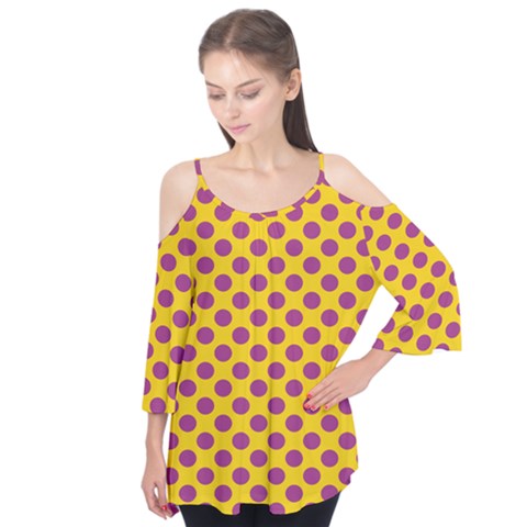 Polka Dot Purple Yellow Orange Flutter Tees by Mariart