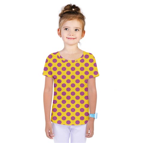 Polka Dot Purple Yellow Orange Kids  One Piece Tee by Mariart