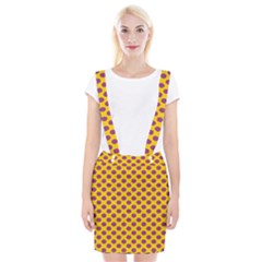 Polka Dot Purple Yellow Orange Suspender Skirt