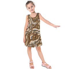 Fractal Background Mud Flow Kids  Sleeveless Dress