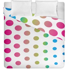 Polka Dot Pink Green Blue Duvet Cover Double Side (king Size)