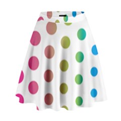 Polka Dot Pink Green Blue High Waist Skirt by Mariart