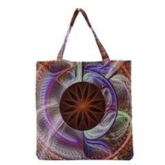 Background Image With Hidden Fractal Flower Grocery Tote Bag