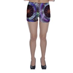 Background Image With Hidden Fractal Flower Skinny Shorts by Simbadda