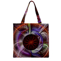 Background Image With Hidden Fractal Flower Zipper Grocery Tote Bag by Simbadda