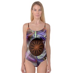 Background Image With Hidden Fractal Flower Camisole Leotard  by Simbadda