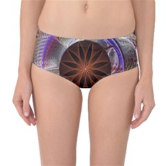 Background Image With Hidden Fractal Flower Mid-waist Bikini Bottoms by Simbadda