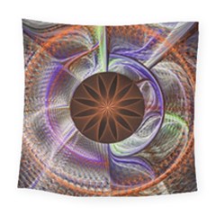 Background Image With Hidden Fractal Flower Square Tapestry (large)