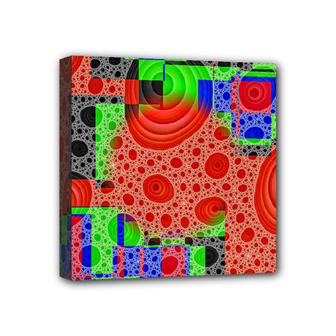 Background With Fractal Digital Cubist Drawing Mini Canvas 4  X 4  by Simbadda