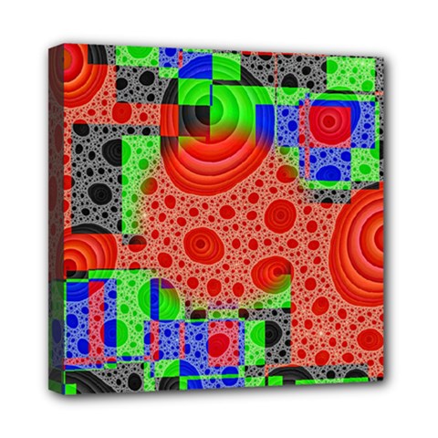 Background With Fractal Digital Cubist Drawing Mini Canvas 8  X 8  by Simbadda