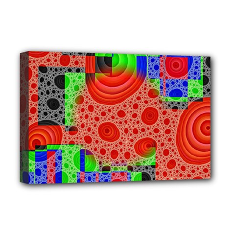 Background With Fractal Digital Cubist Drawing Deluxe Canvas 18  X 12   by Simbadda