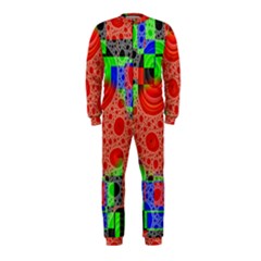 Background With Fractal Digital Cubist Drawing Onepiece Jumpsuit (kids) by Simbadda