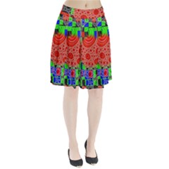 Background With Fractal Digital Cubist Drawing Pleated Skirt by Simbadda