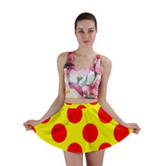 Polka Dot Red Yellow Mini Skirt by Mariart